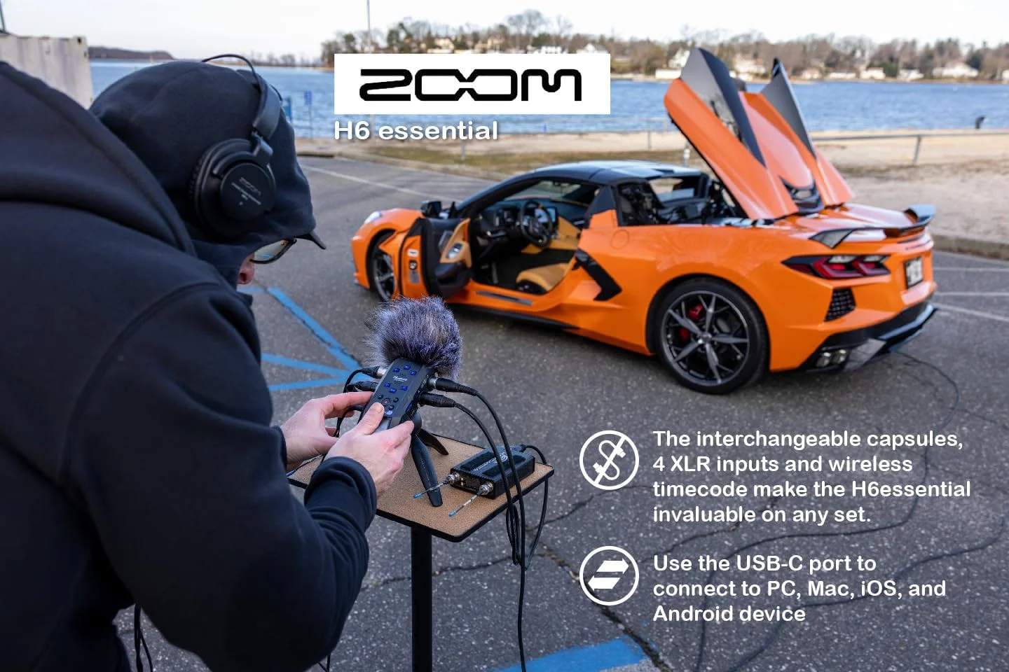 بسته ضبط کننده صوتی قابل حمل 6 ترک 32 بیتی Zoom H6essential به همراه 2 بسته میکروفون پادکست Zoom ZDM-1 با هدفون، بادگیر، کابل XLR و پایه رومیزی بسته ضبط کننده صوتی قابل حمل 6 ترک 32 بیتی Zoom H6essential به همراه 2 بسته میکروفون پادکست Zoom ZDM-1 با هدفون، بادگیر، کابل XLR و پایه رومیزی