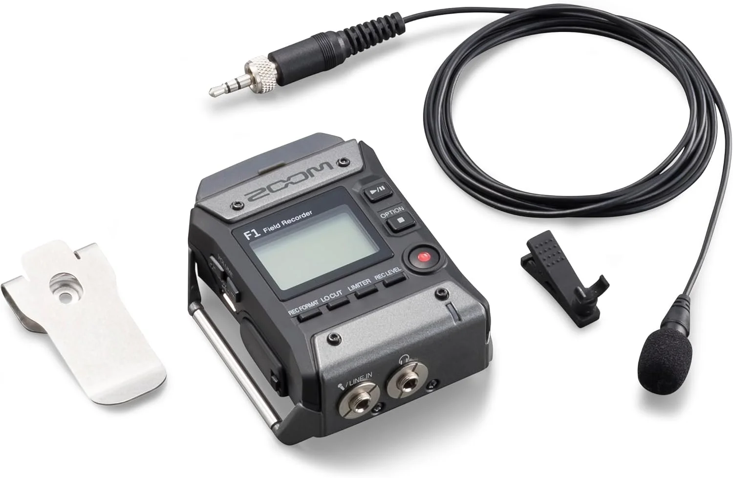 ضبط کننده صدا Zoom F1-Lp Lavalier Body-Pack، ضبط کننده صدا برای ویدیو، ضبط بر روی کارت SD، با باتری کار می کند، شامل میکروفون Lavalier