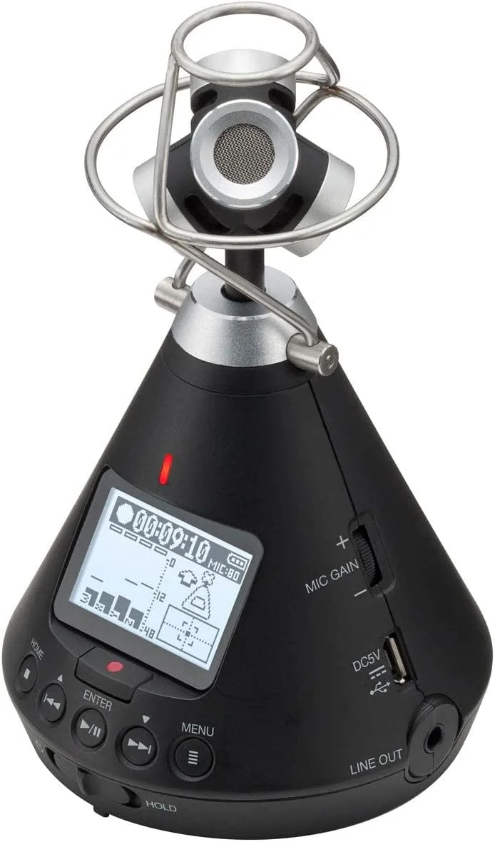 زوم - H3-VR - ضبط کننده صدای 360 درجه - ضبط صداهای Ambisonics و استریو، ضبط روی کارت SD، کنترل بی سیم، برای واقعیت مجازی و صدای فراگیر، ویدئو، موسیقی و استریمینگ