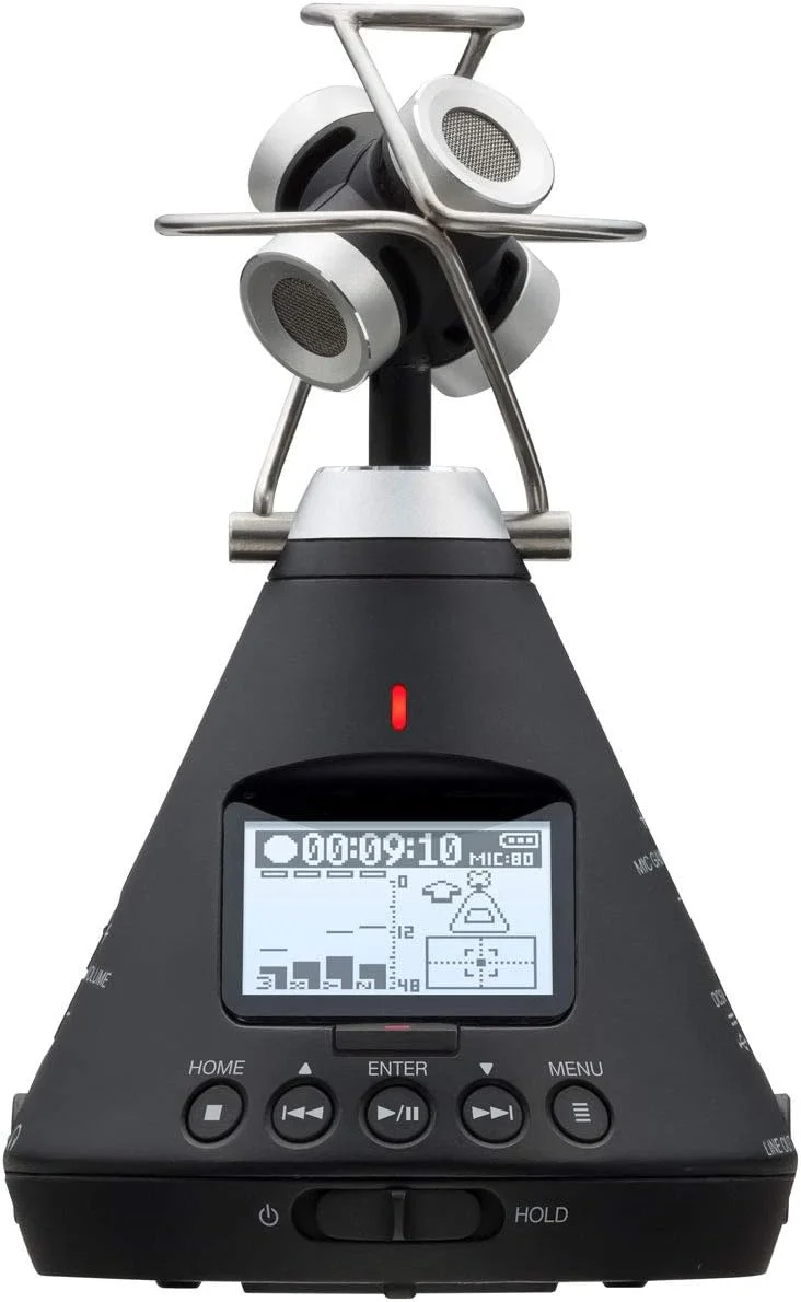 زوم - H3-VR - ضبط کننده صدای 360 درجه - ضبط صداهای Ambisonics و استریو، ضبط روی کارت SD، کنترل بی سیم، برای واقعیت مجازی و صدای فراگیر، ویدئو، موسیقی و استریمینگ