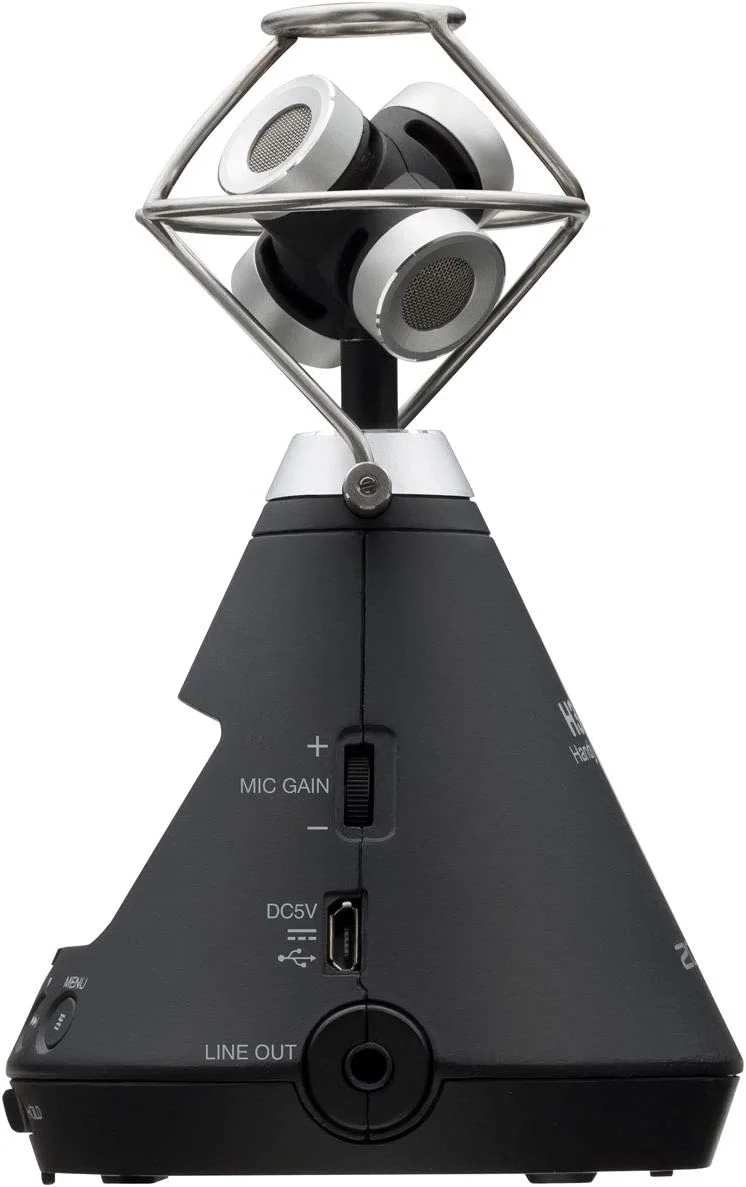 زوم - H3-VR - ضبط کننده صدای 360 درجه - ضبط صداهای Ambisonics و استریو، ضبط روی کارت SD، کنترل بی سیم، برای واقعیت مجازی و صدای فراگیر، ویدئو، موسیقی و استریمینگ