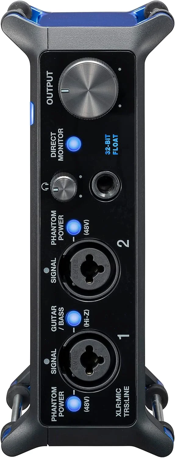 مبدل صوتی زوم UAC-232 با 32 بیت شناور، کارت صدا، 2 ورودی ترکیبی XLR/TRS، خروجی هدفون، نرخ نمونه برداری 192 کیلوهرتز، برای موسیقی و استریم