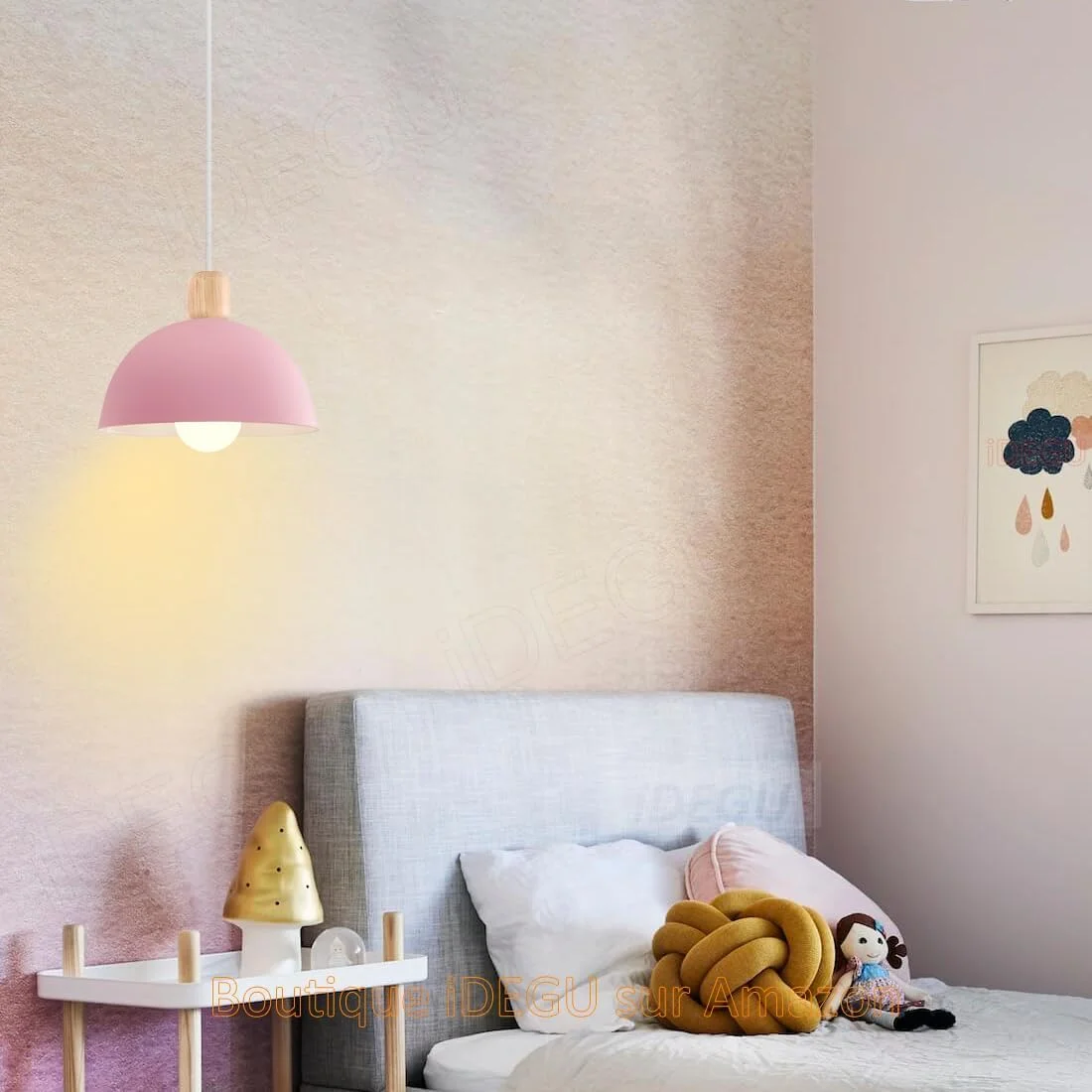 چراغ آویز لوستر iDEGU، سبک مدرن رترو، چراغ سقفی نیم دایره، لامپ آویز فلزی چوبی E27 برای اتاق خواب، اتاق غذاخوری، آشپزخانه، قطر 20 سانتی متر (صورتی) چراغ آویز لوستر iDEGU، سبک مدرن رترو، چراغ سقفی نیم دایره، لامپ آویز فلزی چوبی E27 برای اتاق خواب، اتاق غذاخوری، آشپزخانه، قطر 20 سانتی متر (صورتی)