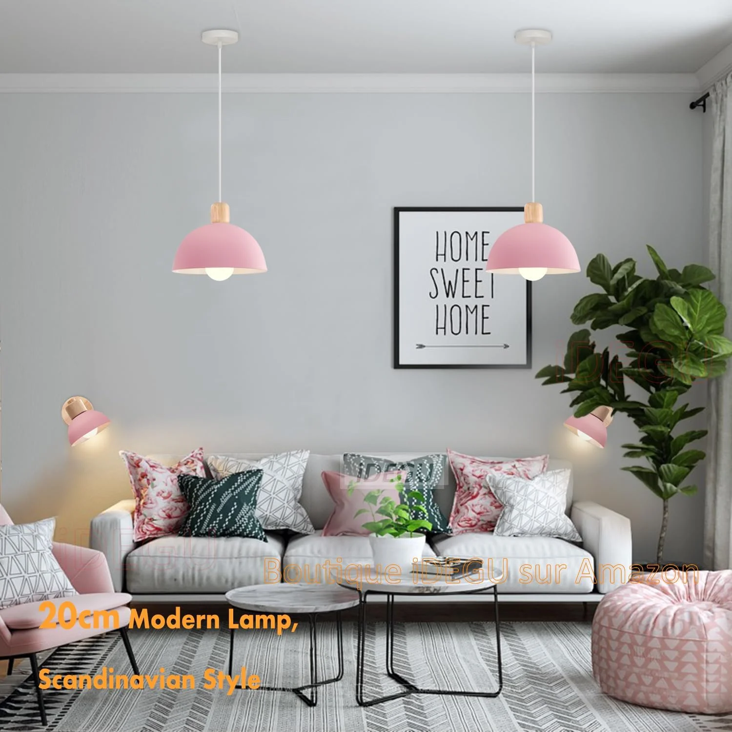 چراغ آویز لوستر iDEGU، سبک مدرن رترو، چراغ سقفی نیم دایره، لامپ آویز فلزی چوبی E27 برای اتاق خواب، اتاق غذاخوری، آشپزخانه، قطر 20 سانتی متر (صورتی) چراغ آویز لوستر iDEGU، سبک مدرن رترو، چراغ سقفی نیم دایره، لامپ آویز فلزی چوبی E27 برای اتاق خواب، اتاق غذاخوری، آشپزخانه، قطر 20 سانتی متر (صورتی)