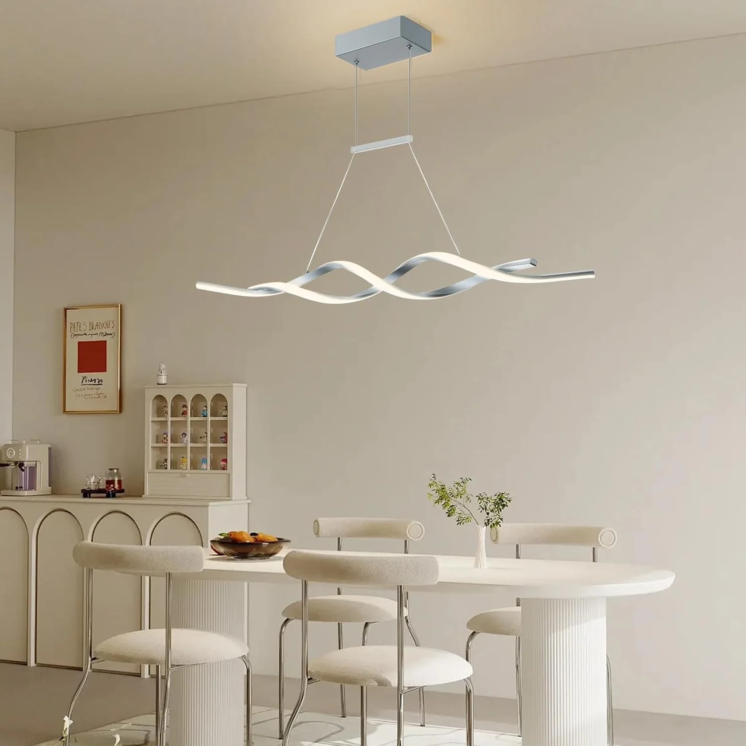 چراغ آویز مدرن Jaycomey، لوستر LED دیمر شونده با کنترل از راه دور، لوستر موجی شکل، مناسب برای اتاق ناهارخوری، جزیره آشپزخانه، رستوران، اتاق نشیمن، 3000-6000K، 28 وات، خاکستری چراغ آویز مدرن Jaycomey، لوستر LED دیمر شونده با کنترل از راه دور، لوستر موجی شکل، مناسب برای اتاق ناهارخوری، جزیره آشپزخانه، رستوران، اتاق نشیمن، 3000-6000K، 28 وات، خاکستری