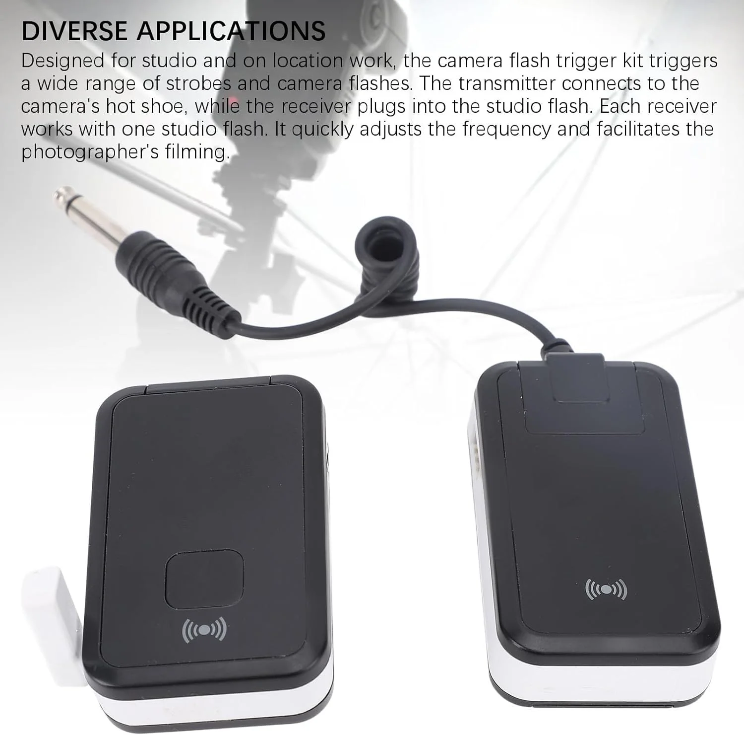 کیت گیرنده فرستنده فلاش رادیویی بی سیم، تریگر از راه دور 16 کاناله 2.4G با پلاگین تریگر 6.35+3.5، فرستنده گیرنده فلاش بی سیم کیت گیرنده فرستنده فلاش رادیویی بی سیم، تریگر از راه دور 16 کاناله 2.4G با پلاگین تریگر 6.35+3.5، فرستنده گیرنده فلاش بی سیم