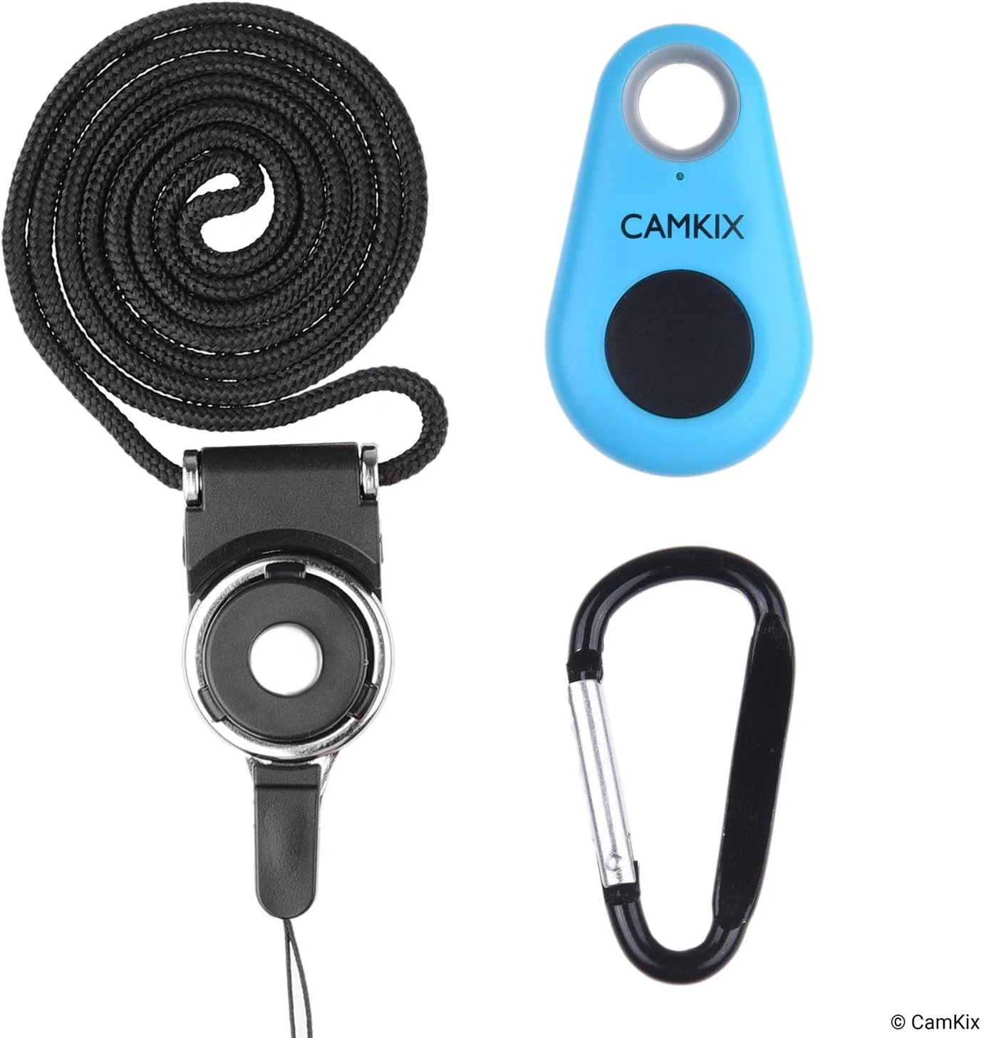 ریموت کنترل شاتر دوربین CamKix با فناوری بی سیم بلوتوث - مدل قطره ای - سازگار با آیفون/اندروید - کنترل تک دکمه - شامل کارابین و بند گردنی با حلقه جداشدنی ریموت کنترل شاتر دوربین CamKix با فناوری بی سیم بلوتوث - مدل قطره ای - سازگار با آیفون/اندروید - کنترل تک دکمه - شامل کارابین و بند گردنی با حلقه جداشدنی