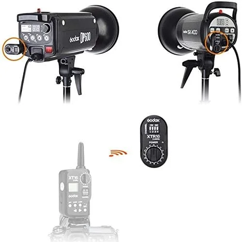 گیرنده فلاش کنترل از راه دور بی سیم GODOX XTR-16 2.4G برای فرستنده X1C X1N XT-16، فلاش بیرونی Godox Witstro، سری Quicker D/QT/QS/Gemini GT/Gemini GS/DE و DP گیرنده فلاش کنترل از راه دور بی سیم GODOX XTR-16 2.4G برای فرستنده X1C X1N XT-16، فلاش بیرونی Godox Witstro، سری Quicker D/QT/QS/Gemini GT/Gemini GS/DE و DP