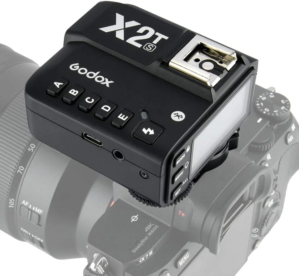 فلاش تریگر وایرلس TTL گودکس X2T-S با سرعت 1/8000 ثانیه HSS 2.4G، فرستنده تریگر وایرلس سازگار با دوربین سونی برای Godox V1 TT350S AD200 AD200Pro فلاش تریگر وایرلس TTL گودکس X2T-S با سرعت 1/8000 ثانیه HSS 2.4G، فرستنده تریگر وایرلس سازگار با دوربین سونی برای Godox V1 TT350S AD200 AD200Pro