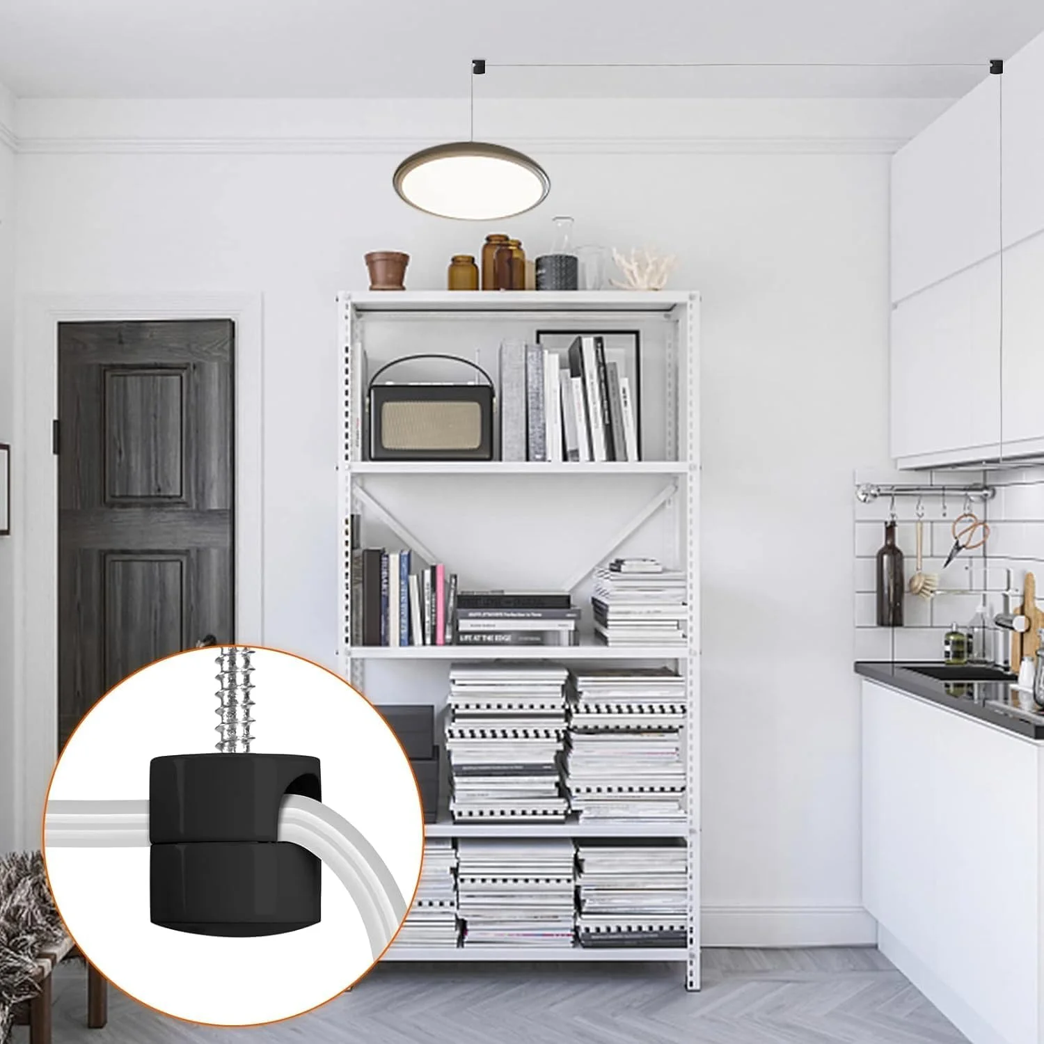 قلاب آویز KASTWAVE برای کابل چراغ های سقفی لوستر، بسته 6 عددی قلاب فلزی آویز برای چراغ های آویز سقفی، قلاب چراغ آویز برای لامپ سقفی، قلاب های سقفی مشکی قلاب آویز KASTWAVE برای کابل چراغ های سقفی لوستر، بسته 6 عددی قلاب فلزی آویز برای چراغ های آویز سقفی، قلاب چراغ آویز برای لامپ سقفی، قلاب های سقفی مشکی