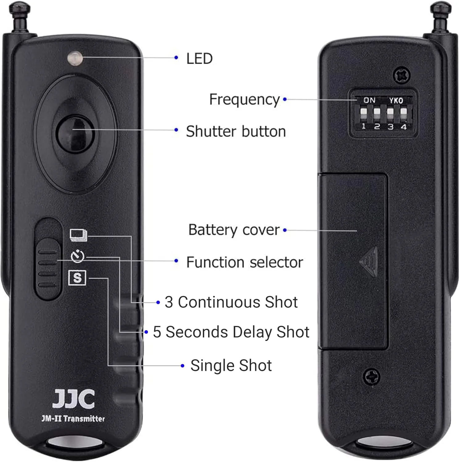 ریموت کنترل بیسیم رادیویی JJC برای دوربینهای Canon EOS Rebel T6,T7,T5,T3,T7i,T6i,T6s,T5i,T4i,T3i,T2i,T1i,Xsi,Xti,SL1,SL2,XS,XT,EOS 60D,70D,77D,80D,60Da,EOS R,M6,M5 و سایر دوربینها با اتصال Sub Mini ریموت کنترل بیسیم رادیویی JJC برای دوربینهای Canon EOS Rebel T6,T7,T5,T3,T7i,T6i,T6s,T5i,T4i,T3i,T2i,T1i,Xsi,Xti,SL1,SL2,XS,XT,EOS 60D,70D,77D,80D,60Da,EOS R,M6,M5 و سایر دوربینها با اتصال Sub Mini