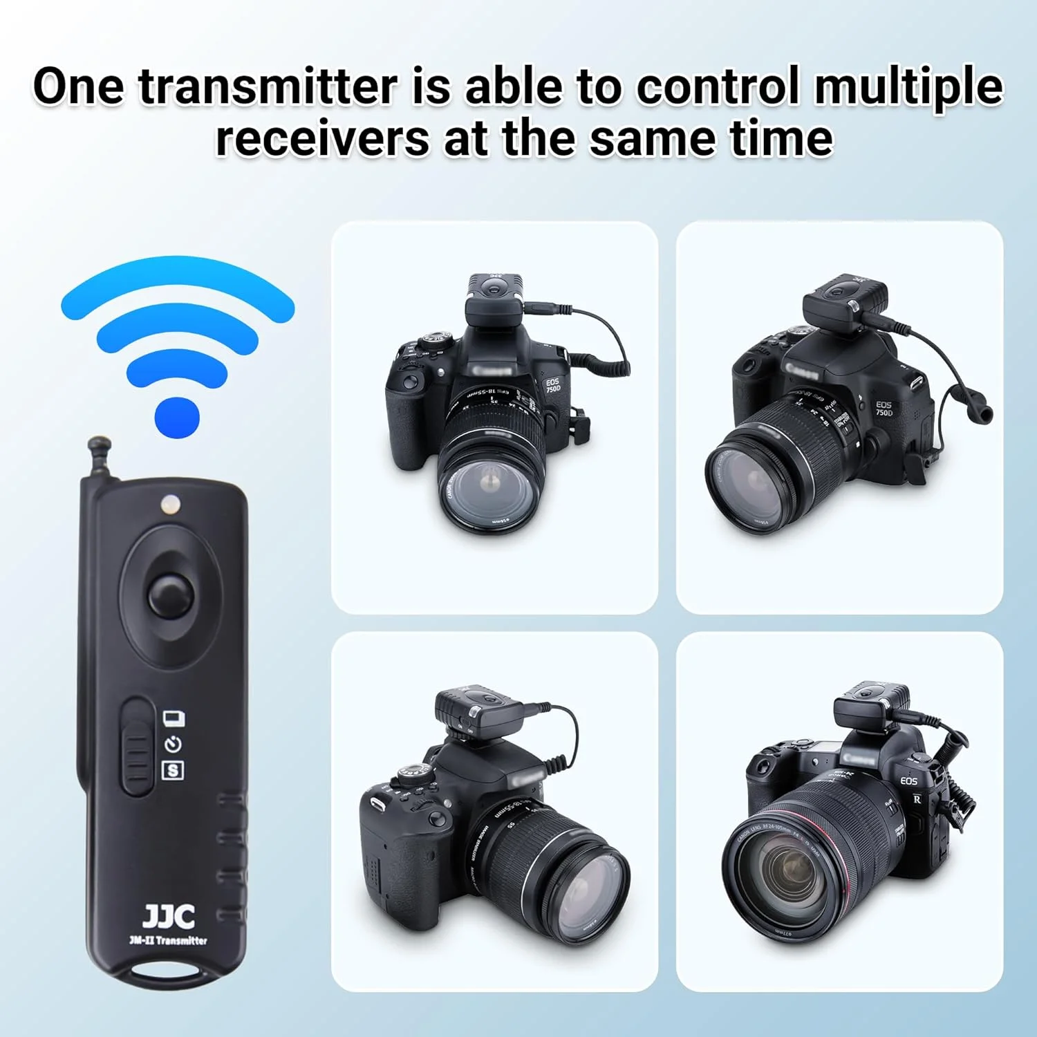 ریموت کنترل بیسیم رادیویی JJC برای دوربینهای Canon EOS Rebel T6,T7,T5,T3,T7i,T6i,T6s,T5i,T4i,T3i,T2i,T1i,Xsi,Xti,SL1,SL2,XS,XT,EOS 60D,70D,77D,80D,60Da,EOS R,M6,M5 و سایر دوربینها با اتصال Sub Mini ریموت کنترل بیسیم رادیویی JJC برای دوربینهای Canon EOS Rebel T6,T7,T5,T3,T7i,T6i,T6s,T5i,T4i,T3i,T2i,T1i,Xsi,Xti,SL1,SL2,XS,XT,EOS 60D,70D,77D,80D,60Da,EOS R,M6,M5 و سایر دوربینها با اتصال Sub Mini