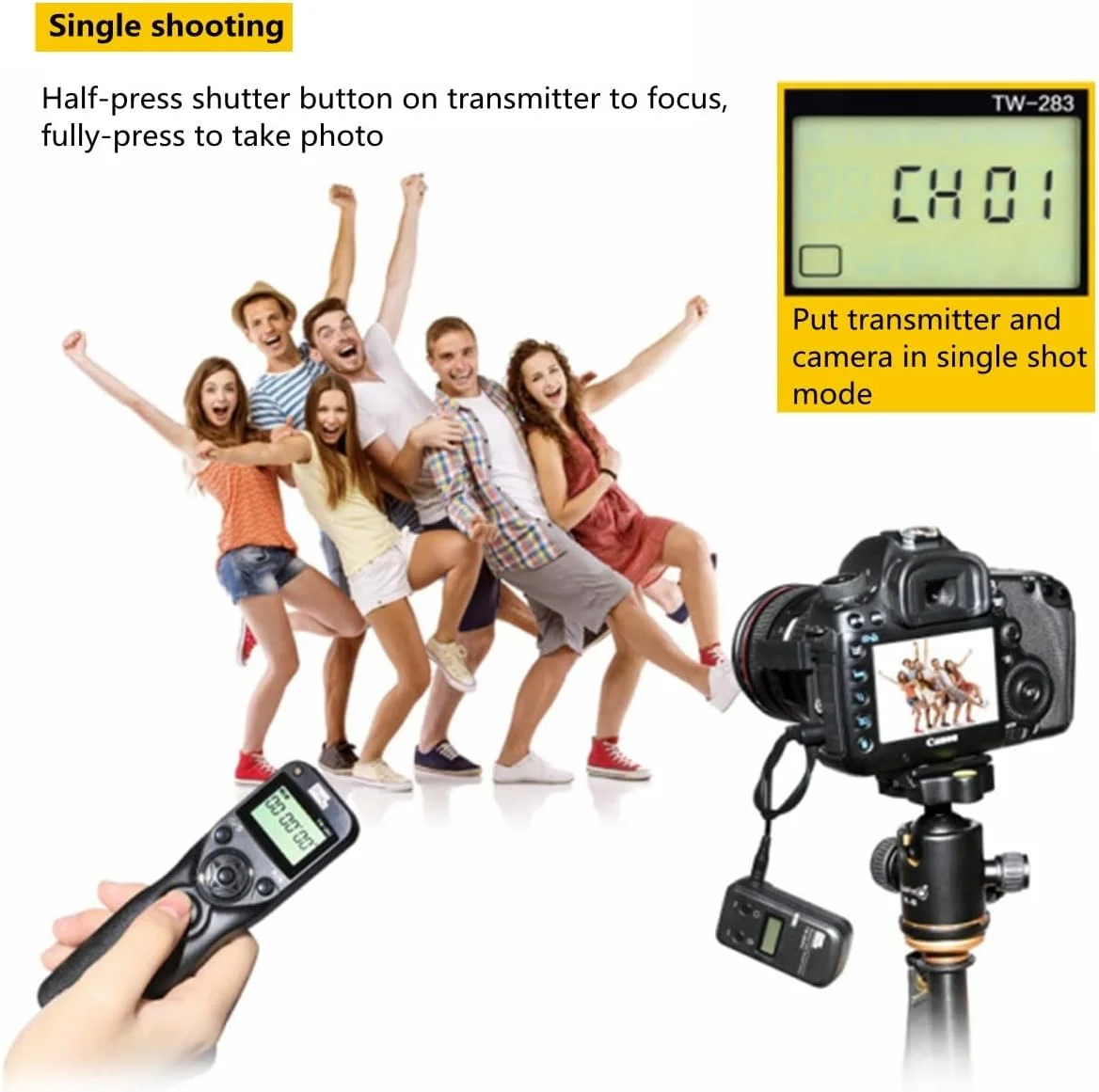 ریموت کنترل شاتر تایمر دار بی سیم Pixel TW283-L1 سازگار با پاناسونیک S5، S1، G95، G91، G90، FZ10002، G9، GH5، GH6، G85، G81، G70، GH4، GH3، FZ2500، FZ2000، FZ330، FZ200، FZ100، FZ30