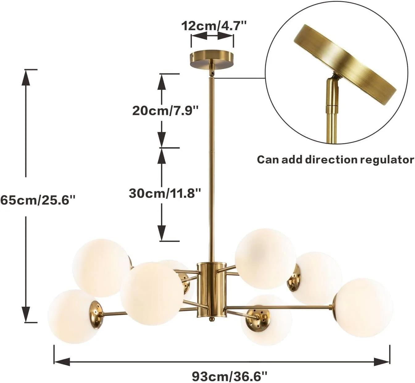 لوستر اسپوتنیک شیشه ای 8 شاخه KCO Lighting، لوستر مدرن طلایی، چراغ آویز، چراغ سقفی گوی توپی وینتیج، مناسب برای نصب روی سقف و جزیره آشپزخانه لوستر اسپوتنیک شیشه ای 8 شاخه KCO Lighting، لوستر مدرن طلایی، چراغ آویز، چراغ سقفی گوی توپی وینتیج، مناسب برای نصب روی سقف و جزیره آشپزخانه