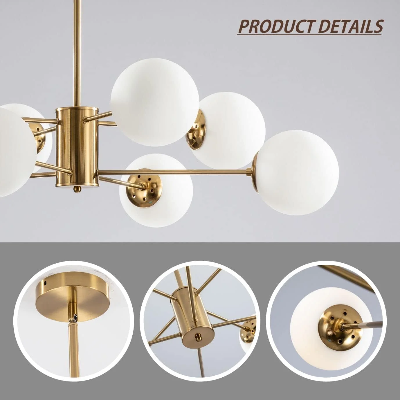 لوستر اسپوتنیک شیشه ای 8 شاخه KCO Lighting، لوستر مدرن طلایی، چراغ آویز، چراغ سقفی گوی توپی وینتیج، مناسب برای نصب روی سقف و جزیره آشپزخانه لوستر اسپوتنیک شیشه ای 8 شاخه KCO Lighting، لوستر مدرن طلایی، چراغ آویز، چراغ سقفی گوی توپی وینتیج، مناسب برای نصب روی سقف و جزیره آشپزخانه