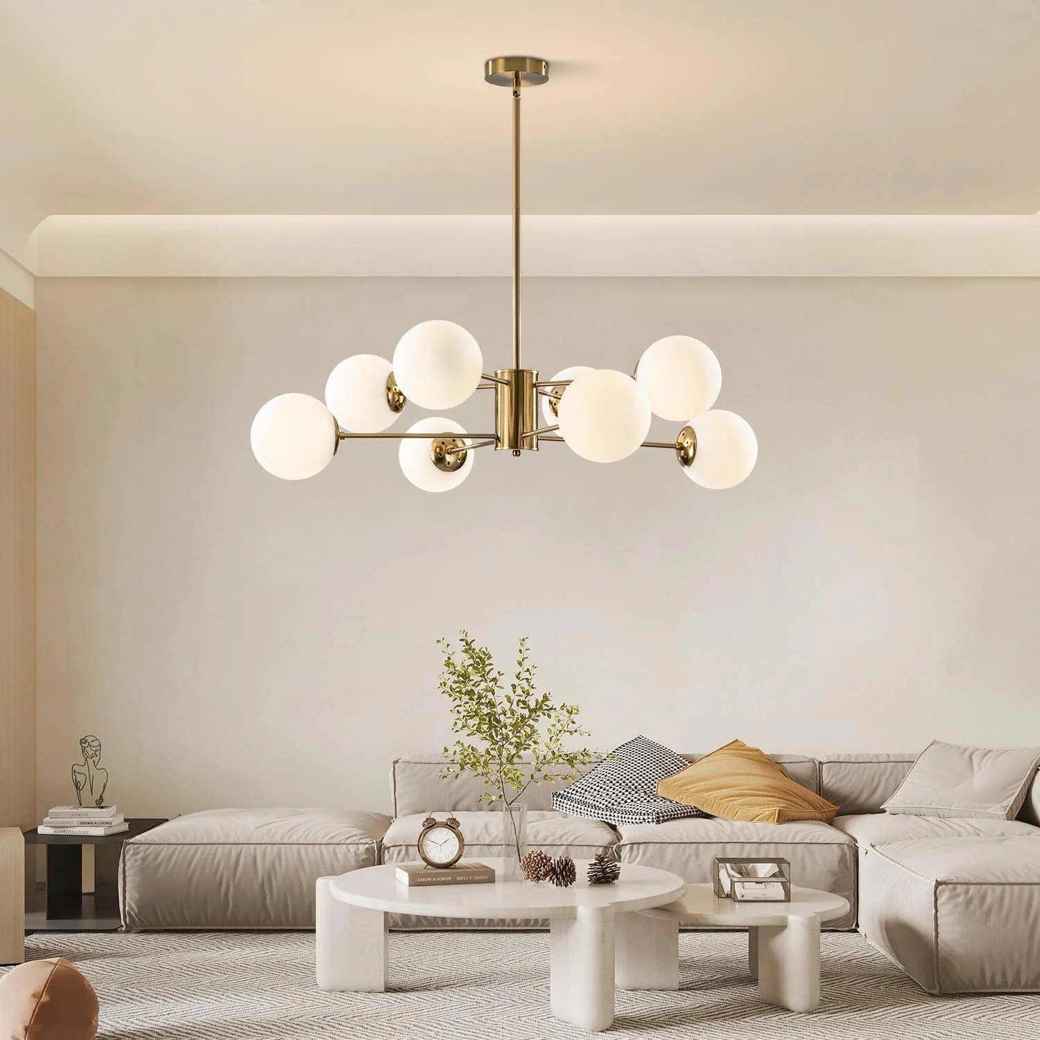 لوستر اسپوتنیک شیشه ای 8 شاخه KCO Lighting، لوستر مدرن طلایی، چراغ آویز، چراغ سقفی گوی توپی وینتیج، مناسب برای نصب روی سقف و جزیره آشپزخانه لوستر اسپوتنیک شیشه ای 8 شاخه KCO Lighting، لوستر مدرن طلایی، چراغ آویز، چراغ سقفی گوی توپی وینتیج، مناسب برای نصب روی سقف و جزیره آشپزخانه