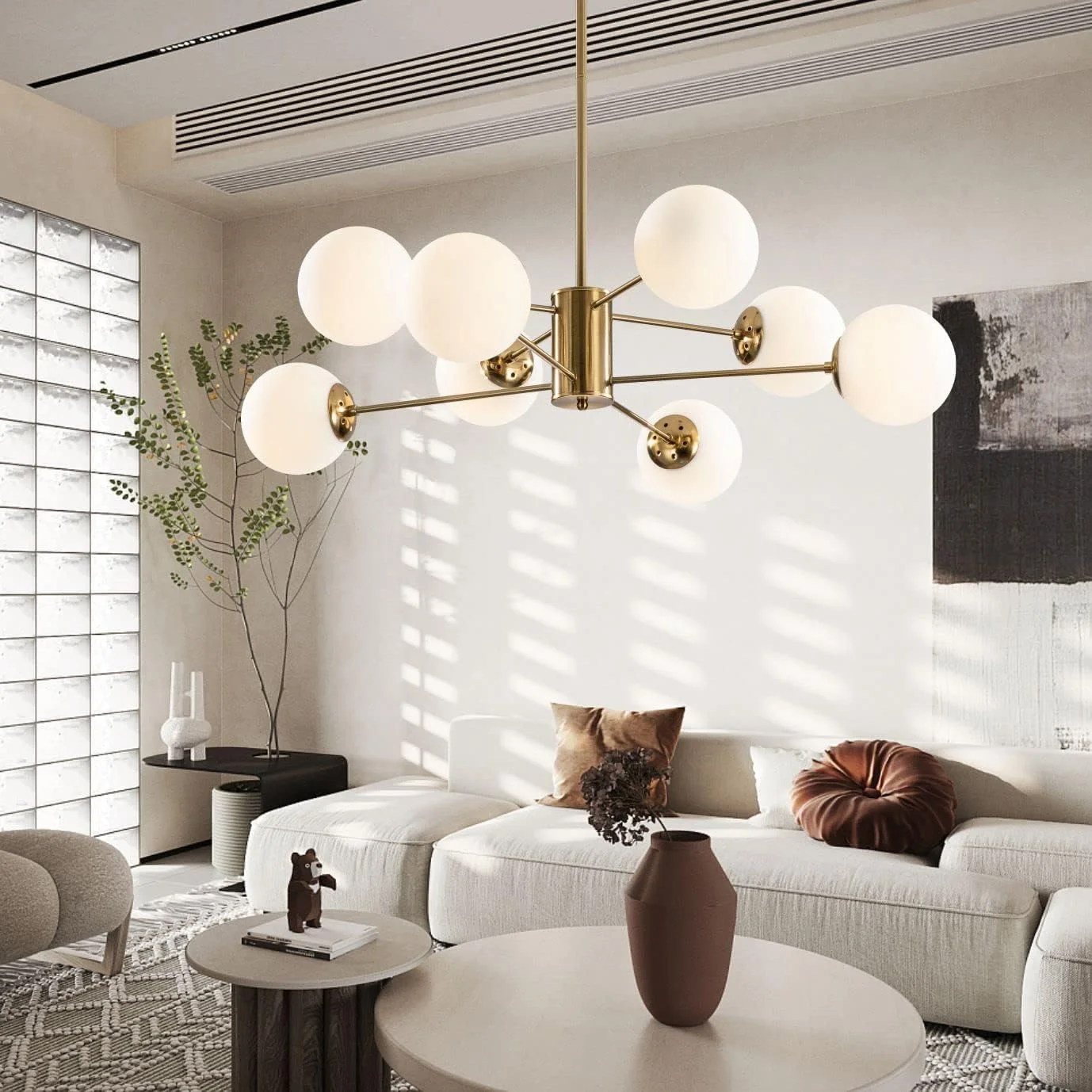 لوستر اسپوتنیک شیشه ای 8 شاخه KCO Lighting، لوستر مدرن طلایی، چراغ آویز، چراغ سقفی گوی توپی وینتیج، مناسب برای نصب روی سقف و جزیره آشپزخانه لوستر اسپوتنیک شیشه ای 8 شاخه KCO Lighting، لوستر مدرن طلایی، چراغ آویز، چراغ سقفی گوی توپی وینتیج، مناسب برای نصب روی سقف و جزیره آشپزخانه
