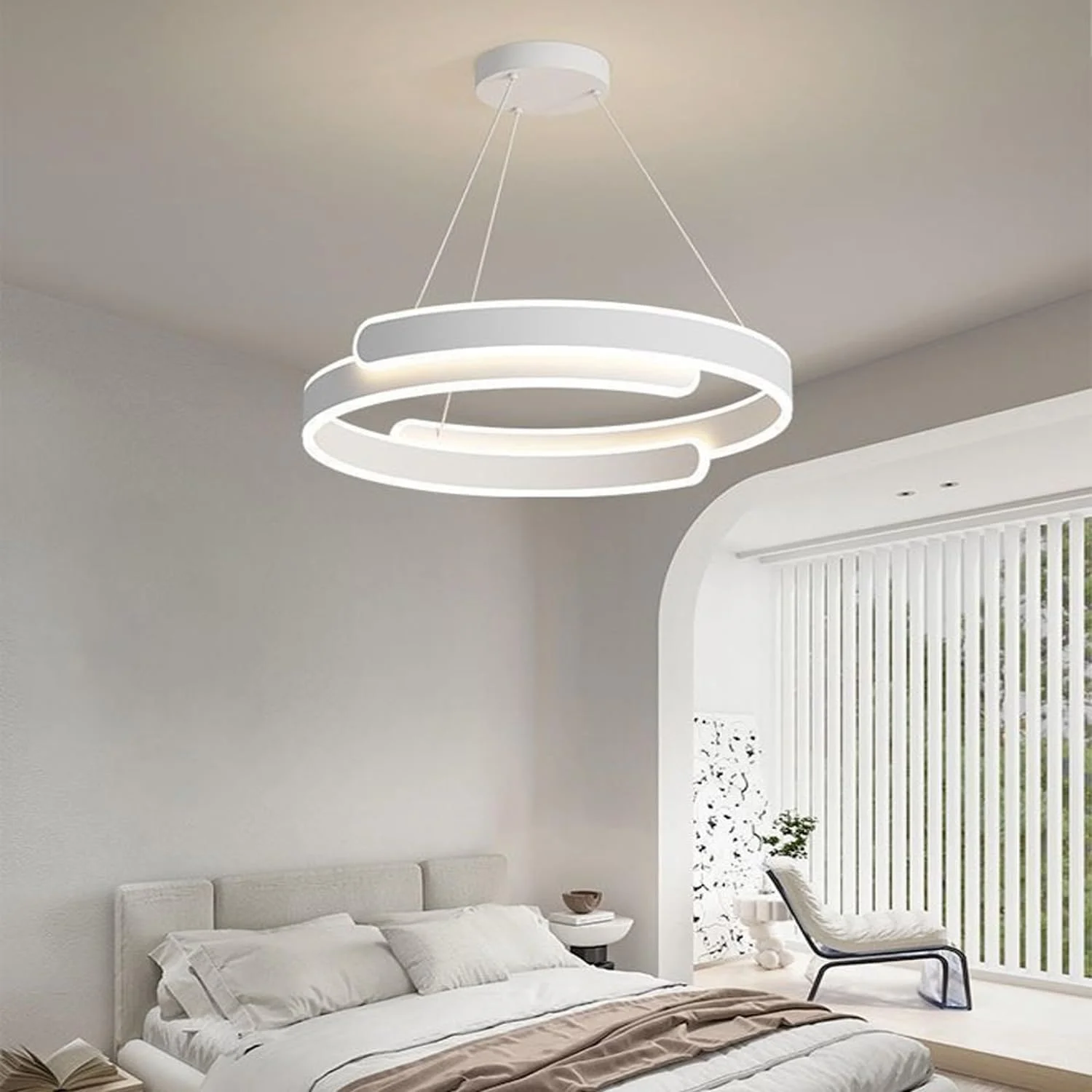 چراغ آویز LED آکریلیک Kutis، لوستر حلقهای LED، روشنایی مدرن و شیک با حلقههای LED و درخشش خیرهکننده، ایدهآل برای افزودن حس و حال به هر اتاق، 50x50x100 سانتیمتر چراغ آویز LED آکریلیک Kutis، لوستر حلقهای LED، روشنایی مدرن و شیک با حلقههای LED و درخشش خیرهکننده، ایدهآل برای افزودن حس و حال به هر اتاق، 50x50x100 سانتیمتر