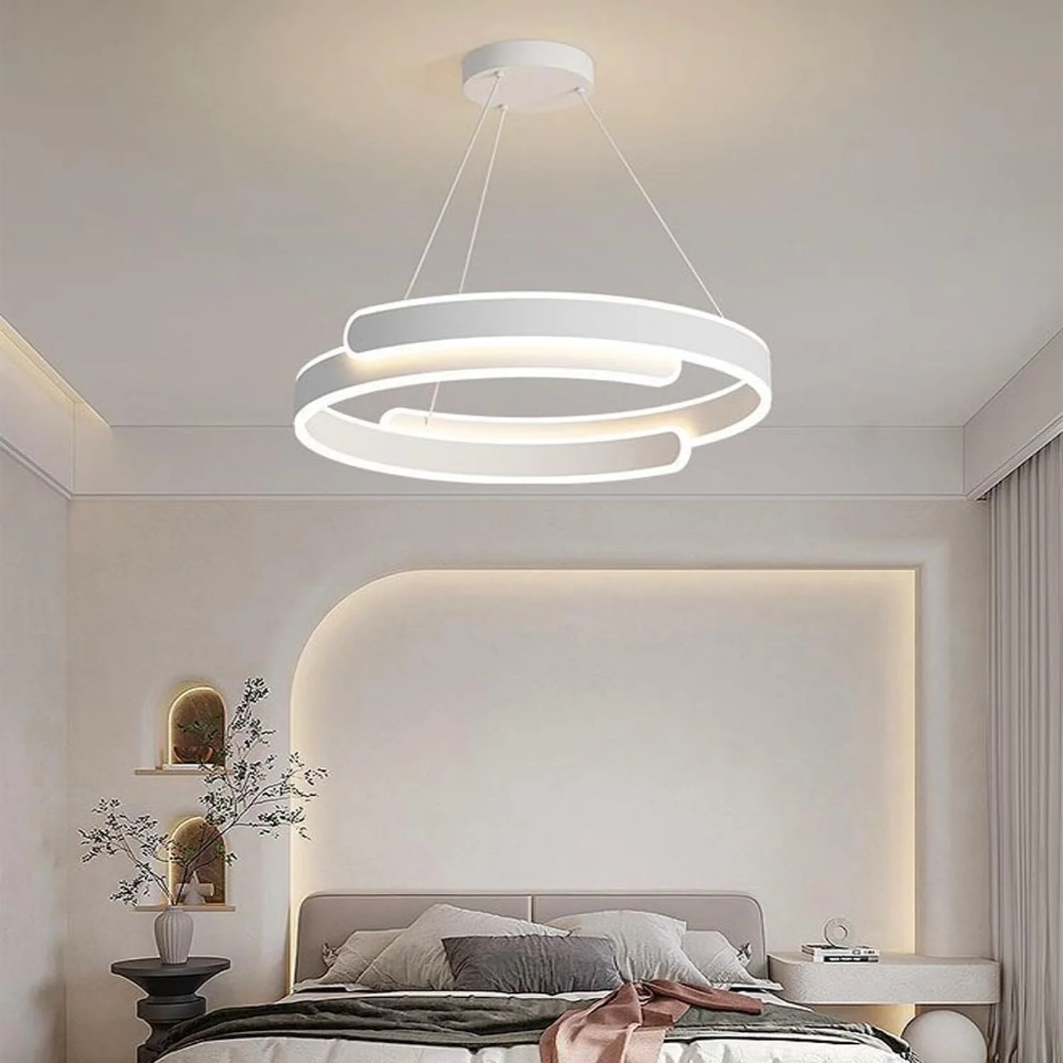 چراغ آویز LED آکریلیک Kutis، لوستر حلقهای LED، روشنایی مدرن و شیک با حلقههای LED و درخشش خیرهکننده، ایدهآل برای افزودن حس و حال به هر اتاق، 50x50x100 سانتیمتر چراغ آویز LED آکریلیک Kutis، لوستر حلقهای LED، روشنایی مدرن و شیک با حلقههای LED و درخشش خیرهکننده، ایدهآل برای افزودن حس و حال به هر اتاق، 50x50x100 سانتیمتر