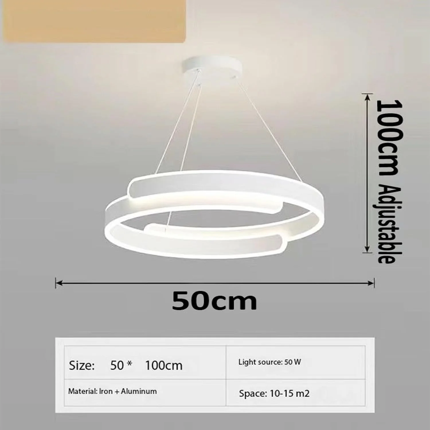 چراغ آویز LED آکریلیک Kutis، لوستر حلقهای LED، روشنایی مدرن و شیک با حلقههای LED و درخشش خیرهکننده، ایدهآل برای افزودن حس و حال به هر اتاق، 50x50x100 سانتیمتر چراغ آویز LED آکریلیک Kutis، لوستر حلقهای LED، روشنایی مدرن و شیک با حلقههای LED و درخشش خیرهکننده، ایدهآل برای افزودن حس و حال به هر اتاق، 50x50x100 سانتیمتر