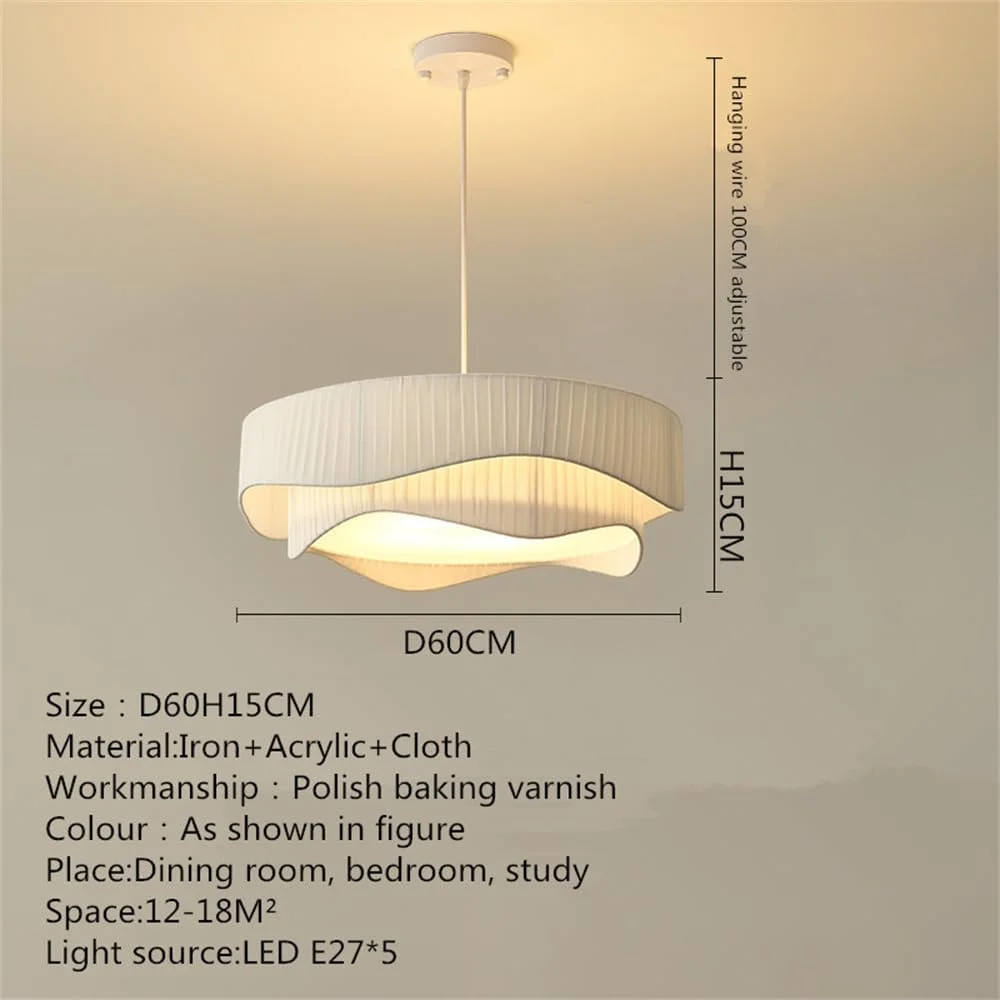 لوستر آویز مدرن LED طرح خلاقانه، چراغ آویز سفید رنگ وینتیج مناسب برای اتاق غذاخوری، اتاق خواب و منزل (مدل C قطر 60cm یک عدد)