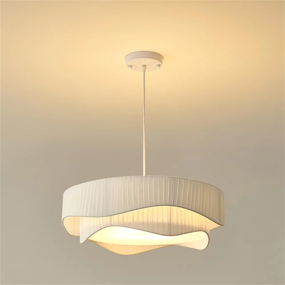 لوستر آویز مدرن LED طرح خلاقانه، چراغ آویز سفید رنگ وینتیج مناسب برای اتاق غذاخوری، اتاق خواب و منزل (مدل C قطر 60cm یک عدد)