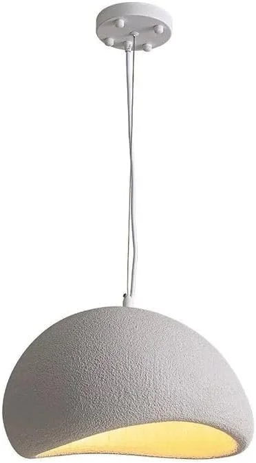 لوستر آویز به سبک وابیسابی با طراحی ساده نوردیک، چراغ آویز رزینی به سبک ژاپنی، چراغ آویز قابل تنظیم E27 برای رستوران و آشپزخانه (خاکستری، 30 سانتی متر)