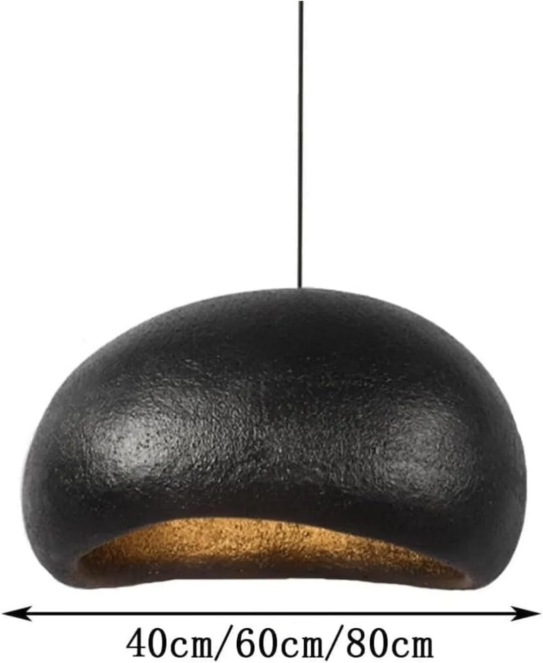 لوستر آویز THAKIE با طراحی ساده نوردیک، چراغ آویز رزینی به سبک Wabi-sabi، چراغ آویز رستورانی به سبک ژاپنی، چراغ روشنایی قابل تنظیم E27، مناسب برای آشپزخانه و رستوران (30 سانتی متر)