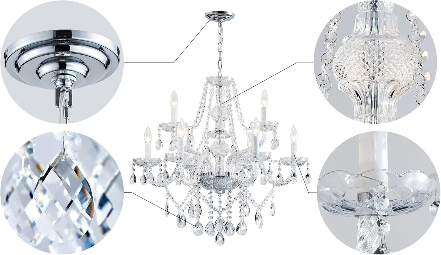 لوستر آویز کریستالی مدرن و شیک 9 شاخه SM Saint Mossi، مناسب برای روشنایی سقف لوستر آویز کریستالی مدرن و شیک 9 شاخه SM Saint Mossi، مناسب برای روشنایی سقف