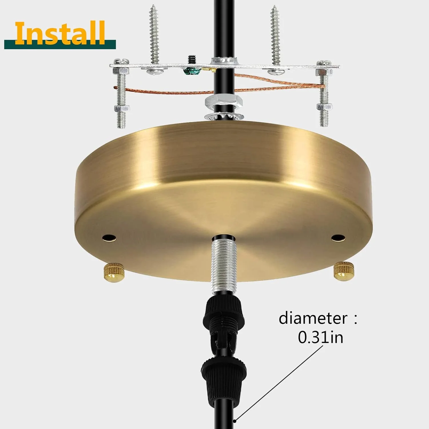 کیت سایبان چراغ VTYXCTIGJ طلایی، صفحه نور سقفی لوستر وینتیج 4.7 اینچی US UL برای چراغ آویز کیت سایبان لوستر با تمام سخت افزارهای نصب، صفحه پوشش فیکسچر نور برای نصب آسان کیت سایبان چراغ VTYXCTIGJ طلایی، صفحه نور سقفی لوستر وینتیج 4.7 اینچی US UL برای چراغ آویز کیت سایبان لوستر با تمام سخت افزارهای نصب، صفحه پوشش فیکسچر نور برای نصب آسان