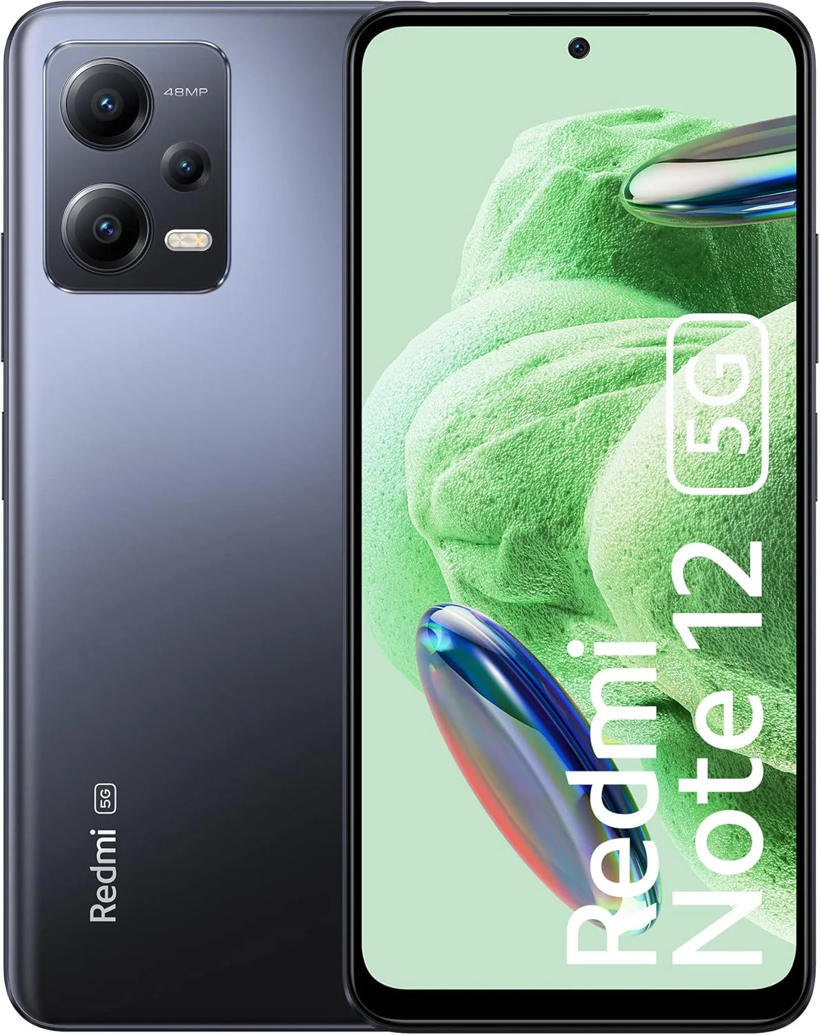گوشی موبایل شیائومی Redmi Note 12 5G رنگ مشکی مات با 6 گیگابایت رم و 128 گیگابایت حافظه داخلی | اولین گوشی با صفحه نمایش 120 هرتز Super AMOLED و پردازنده Snapdragon® 4 Gen 1 | دوربین سه گانه 48 مگاپیکسلی مجهز به هوش مصنوعی