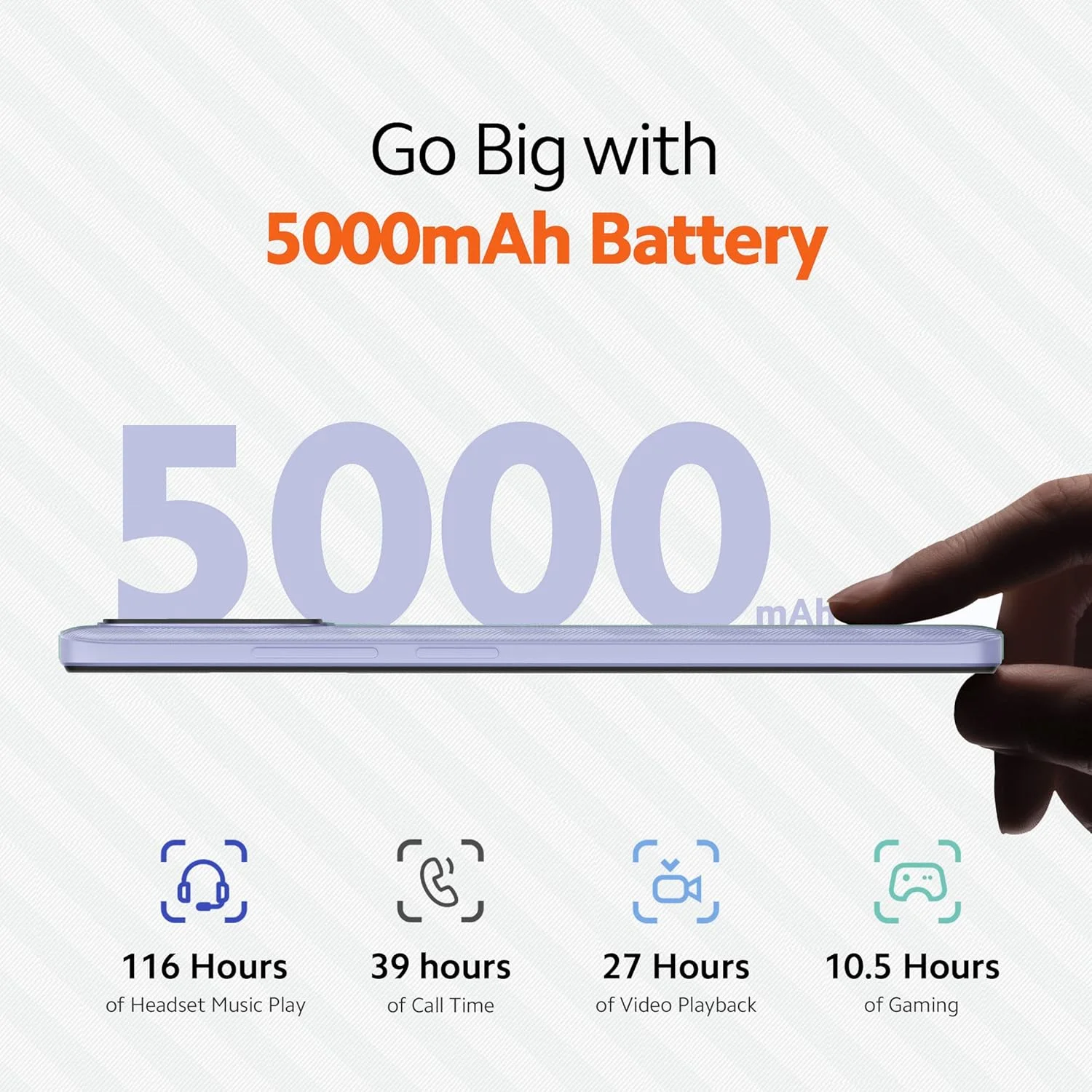 گوشی موبایل Redmi 12C (بنفش اسطوخودوسی، 4 گیگابایت رم، 64 گیگابایت حافظه داخلی)