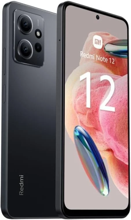 گوشی موبایل شیائومی Redmi Note 12 دو سیم کارت 128 گیگابایت حافظه داخلی + 6 گیگابایت رم (فقط GSM | بدون CDMA) نسخه بین المللی آنلاک شده کارخانه 4G/LTE (خاکستری اونیکس) - مشکی