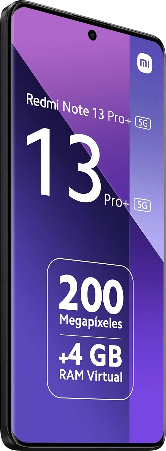 گوشی موبایل شیائومی Redmi Note 13 Pro+ Plus 5G (مناسب Tmobile Mint Tello و نسخه گلوبال) (256 گیگابایت + 8 گیگابایت رم) 6.67 اینچ دوربین سه گانه 200 مگاپیکسل NFC (مشکی نیمه شب)