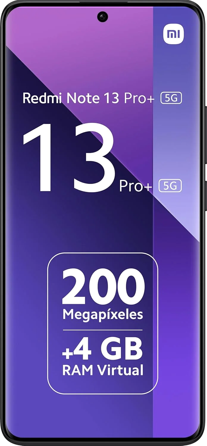 گوشی موبایل شیائومی Redmi Note 13 Pro+ Plus 5G (مناسب Tmobile Mint Tello و نسخه گلوبال) (256 گیگابایت + 8 گیگابایت رم) 6.67 اینچ دوربین سه گانه 200 مگاپیکسل NFC (مشکی نیمه شب)