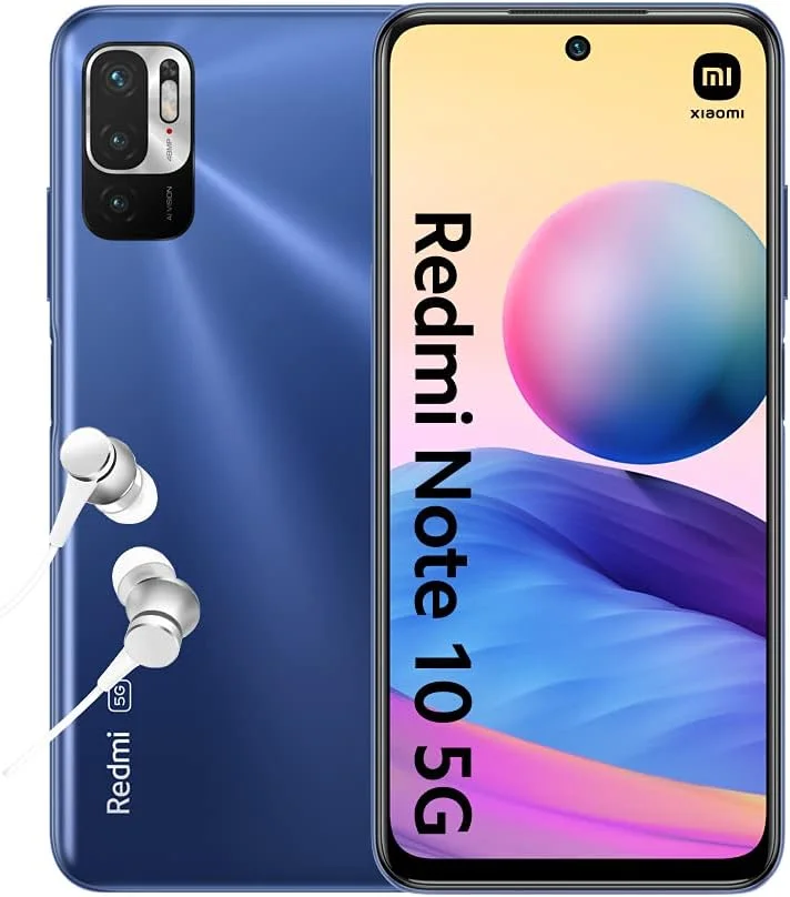 گوشی موبایل شیائومی Redmi Note 10 5G - حافظه 128 گیگابایت + رم 4 گیگابایت، نمایشگر 6.5 اینچی 90 هرتز DotDisplay، پردازنده MediaTek Dimensity 700 5G، دوربین سه گانه 48MP+2MP+2MP، باتری 5000mAh، آبی تیره (نسخه انگلستان + 2 سال گارانتی)