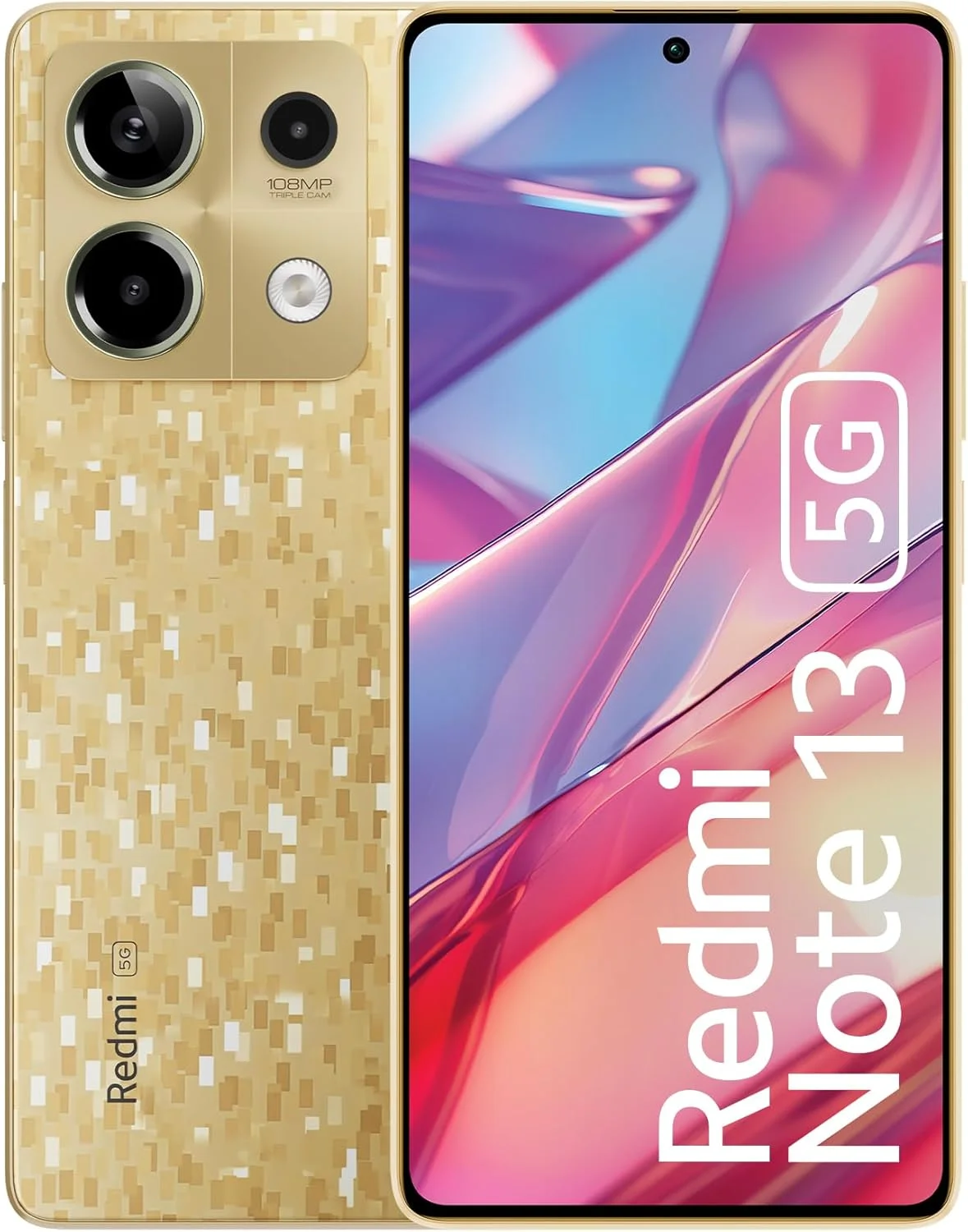 گوشی موبایل شیائومی Redmi Note 13 5G (طلایی منشوری، 6 گیگابایت رم، 128 گیگابایت حافظه داخلی) | آماده برای 5G | نمایشگر AMOLED بدون حاشیه 120 هرتز | باریک‌ترین نوت تاریخ با ضخامت 7.6 میلی‌متر | دوربین 108 مگاپیکسلی حرفه‌ای