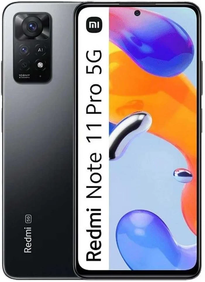 گوشی موبایل شیائومی Redmi Note 11 Pro 5G (خاکستری گرافیتی، 6 گیگابایت رم، 128 گیگابایت حافظه) - 120 هرتز، صفحه نمایش FHD+ AMOLED DotDisplay | دوربین 108 مگاپیکسلی با دوربین ماکرو 2 مگاپیکسلی