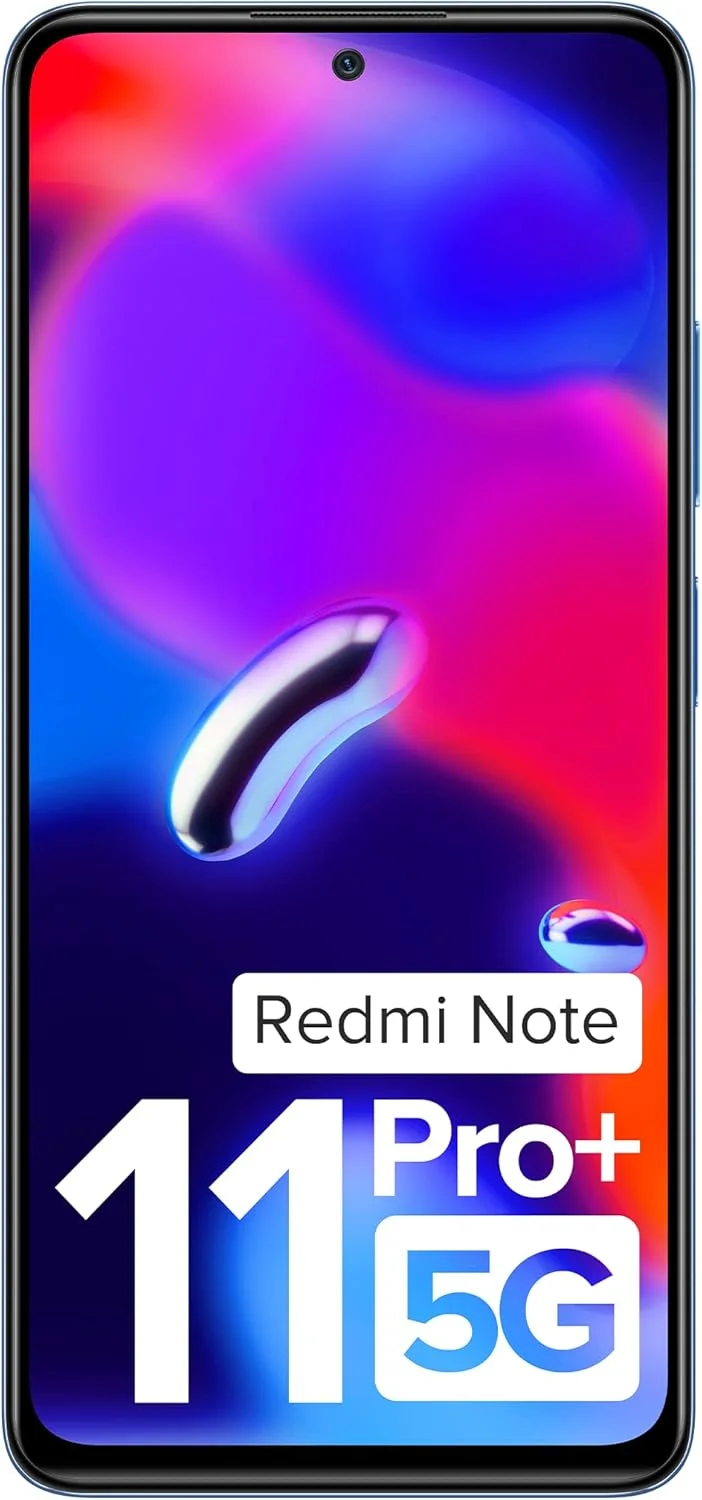 گوشی موبایل Redmi Note 11 Pro + 5G (آبی سراب، 8 گیگابایت رم، 256 گیگابایت حافظه داخلی) | شارژ توربو 67 واتی | نمایشگر 120 هرتز Super AMOLED | پیشنهادات تعویض اضافی | شارژر شامل می شود