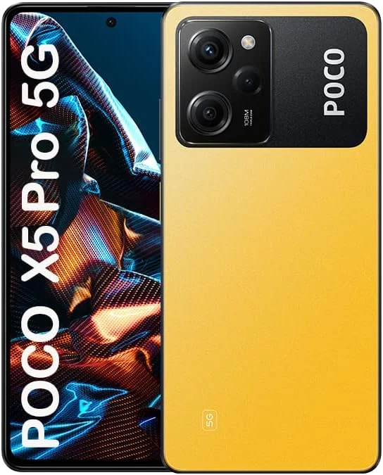 گوشی موبایل POCO X5 Pro 5G (زرد، 8 گیگابایت رم، 256 گیگابایت حافظه داخلی) - نمایشگر 120 هرتز POLED | پردازنده Snapdragon 778G | شارژ توربو 67 واتی | دوربین حرفه ای 108 مگاپیکسلی، بلوتوث، وای فای، USB
