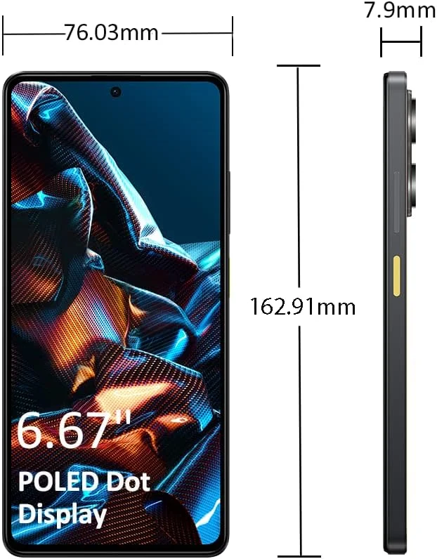 گوشی موبایل POCO X5 Pro 5G (زرد، 8 گیگابایت رم، 256 گیگابایت حافظه داخلی) - نمایشگر 120 هرتز POLED | پردازنده Snapdragon 778G | شارژ توربو 67 واتی | دوربین حرفه ای 108 مگاپیکسلی، بلوتوث، وای فای، USB