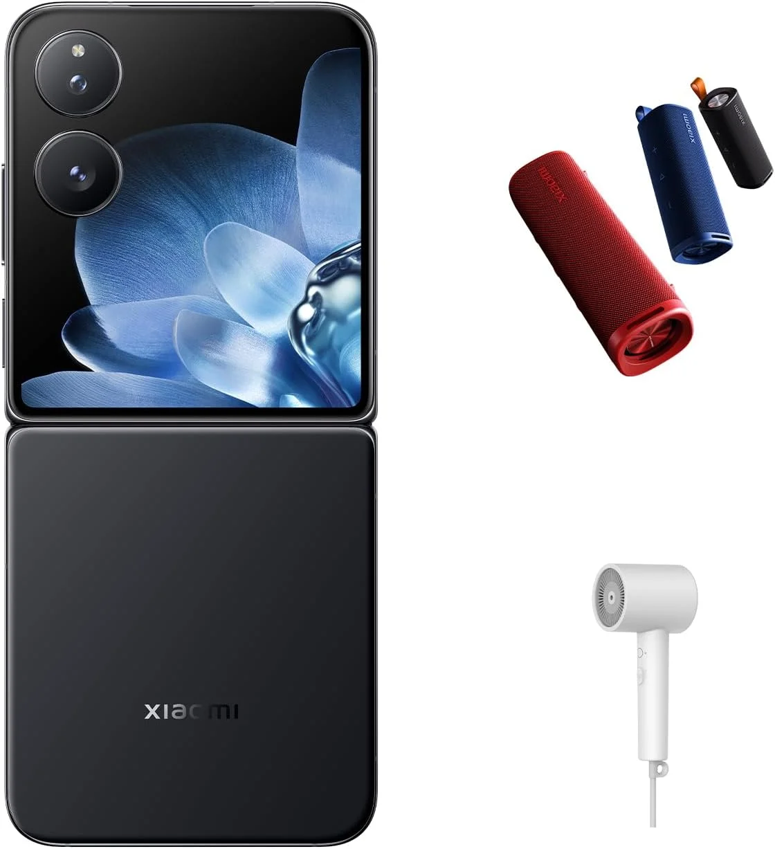 گوشی موبایل شیائومی میکس فلیپ 5G، مشکی (12 گیگابایت رم + 512 گیگابایت حافظه داخلی) | Snapdragon® 8 Gen 3 | نمایشگر دوگانه 6.86 اینچی + 4.01 اینچی 120 هرتز | باتری 4780 میلی آمپر ساعتی | دوربین دوگانه Leica 50+50، دوربین جلو 32 مگاپیکسلی | اسپیکر فضای باز رایگان + سشوار