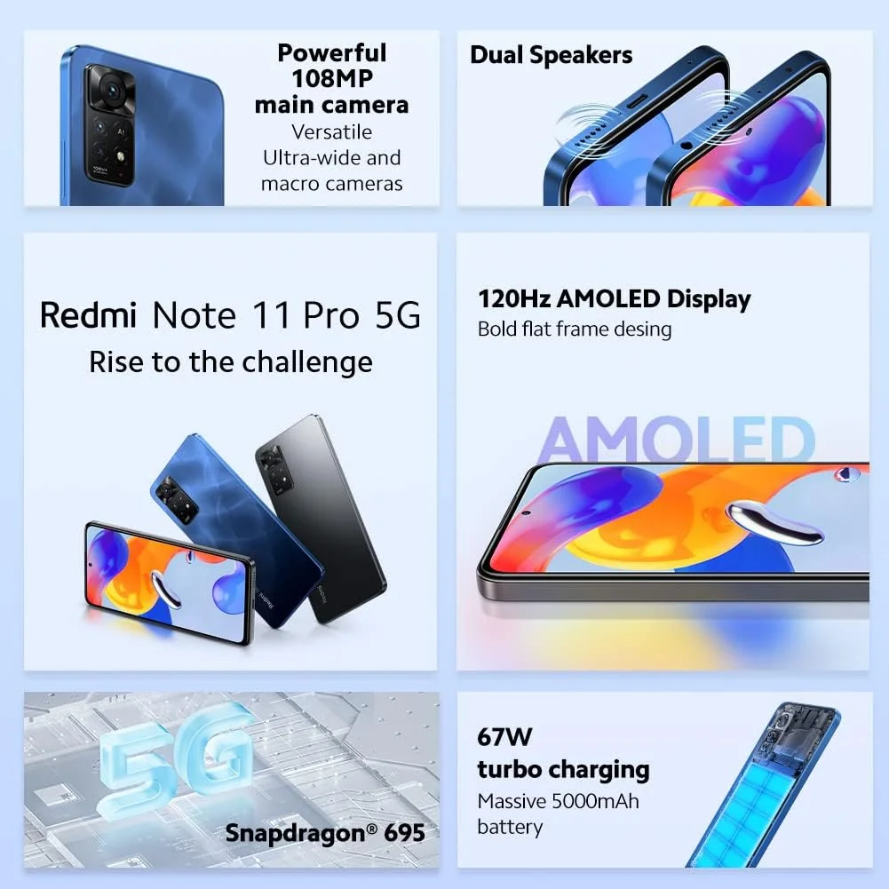 شیائومی Redmi Note 11 Pro 5G خاکستری گرافیتی 6 گیگابایت رم 64 گیگابایت رام