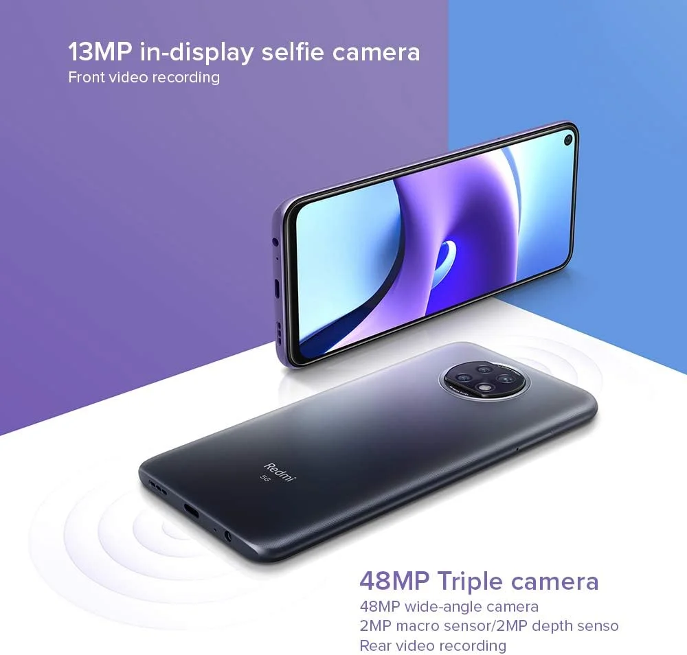 گوشی موبایل شیائومی Redmi Note 9T دو سیم کارت مشکی نیمه شب 4 گیگابایت رم 64 گیگابایت 5G LTE