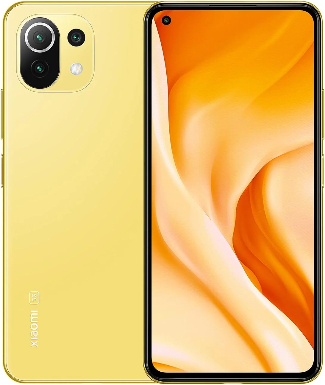 گوشی موبایل شیائومی Mi 11 Lite 5G - حافظه 128 گیگابایت + رم 8 گیگابایت، نمایشگر 6.55 اینچی AMOLED DotDisplay، پردازنده Snapdragon 780G، دوربین سه گانه 64MP+8MP+5MP، باتری 4250mAh، زرد مرکباتی (نسخه UK + 2 سال گارانتی)