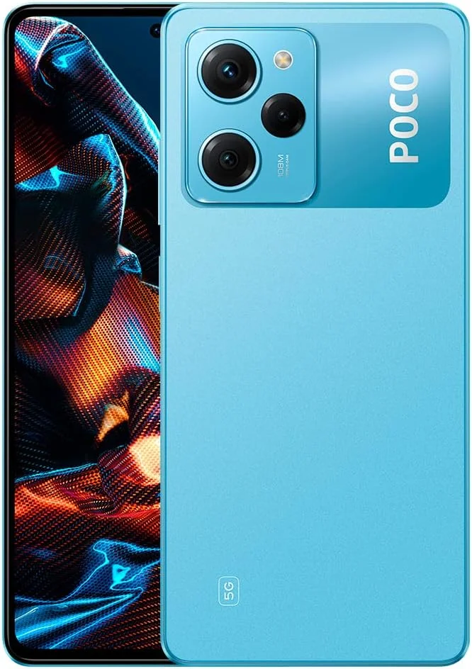 گوشی موبایل شیائومی پوکو X5 PRO 5G + 4G Volte گلوبال آنلاک 128 گیگابایت + 6 گیگابایت رم GSM 6.67 اینچ دوربین سه گانه 108 مگاپیکسلی (فقط برای بازار Tmobile Mint Tello USA) + (بسته شارژر سریع خودرو 51 واتی) (آبی)