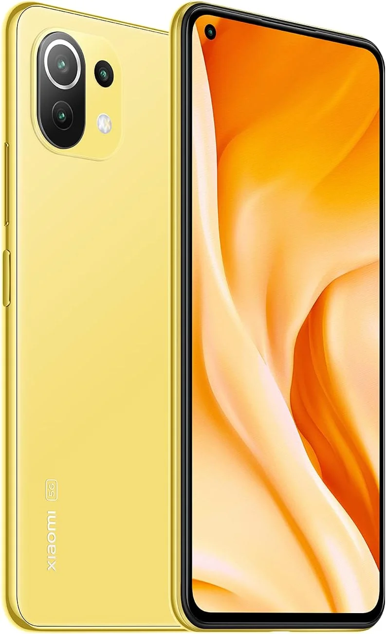 گوشی موبایل شیائومی Mi 11 Lite 5G - حافظه 128 گیگابایت + رم 8 گیگابایت، نمایشگر 6.55 اینچی AMOLED DotDisplay، پردازنده Snapdragon 780G، دوربین سه گانه 64MP+8MP+5MP، باتری 4250mAh، زرد مرکباتی (نسخه UK + 2 سال گارانتی)