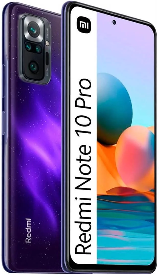 گوشی موبایل شیائومی Redmi Note 10 Pro دو سیم کارت 128 گیگابایت حافظه داخلی + 6 گیگابایت رم (فقط GSM | بدون CDMA) نسخه بین المللی آنلاک شده 4G/LTE - رنگ بنفش سحابی