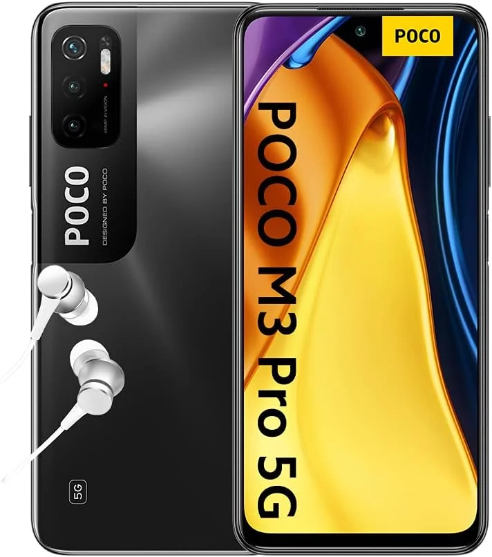 گوشی موبایل شیائومی POCO M3 Pro 5G - حافظه 128 گیگابایت + 6 گیگابایت رم، صفحه نمایش 6.5 اینچی FHD+ 90 هرتز DotDisplay، پردازنده MediaTek Dimensity 700 با 5G دوگانه، دوربین سه گانه 48 مگاپیکسلی AI، باتری 5000 میلی آمپر ساعتی، رنگ Power Black (نسخه انگلستان + 2 سال گارانتی)