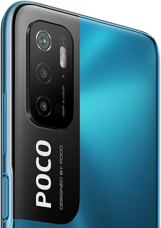 گوشی موبایل شیائومی POCO M3 Pro 5G - حافظه 128 گیگابایت + رم 6 گیگابایت، صفحه نمایش 6.5 اینچی FHD+ 90 هرتز DotDisplay، پردازنده MediaTek Dimensity 700 با 5G دوگانه، دوربین سه گانه 48 مگاپیکسلی AI، باتری 5000 میلی آمپر ساعتی، آبی خنک (نسخه انگلستان + 2 سال گارانتی)